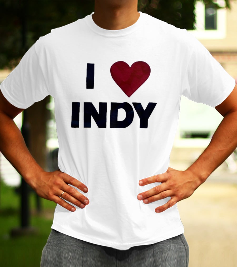 I Love Indy Heart Shape Indianapolis Sentiment T-Shirt