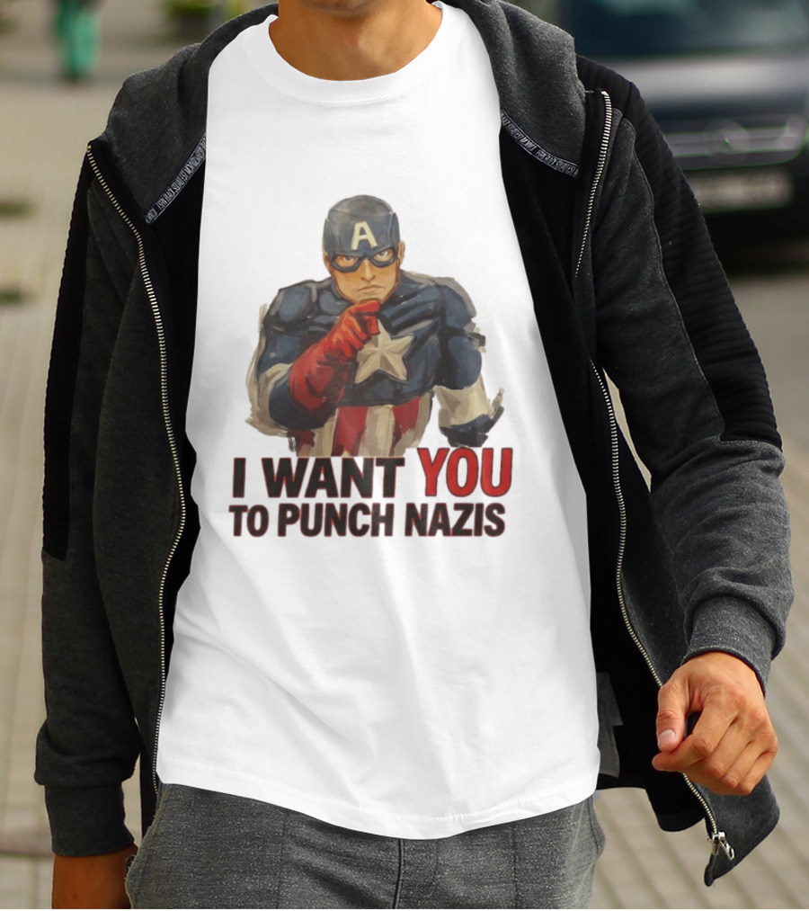 I Want You To Punch Nazis Captain America T-Shirt