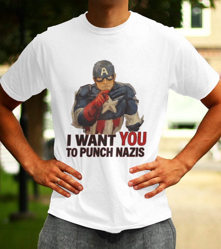 I Want You To Punch Nazis Captain America T-Shirt