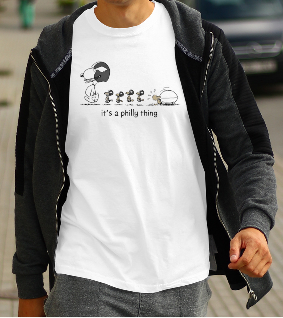 Philadelphia Eagles Snoopy Woodstock It's A Philly Thing Football Helmets T-Shirt