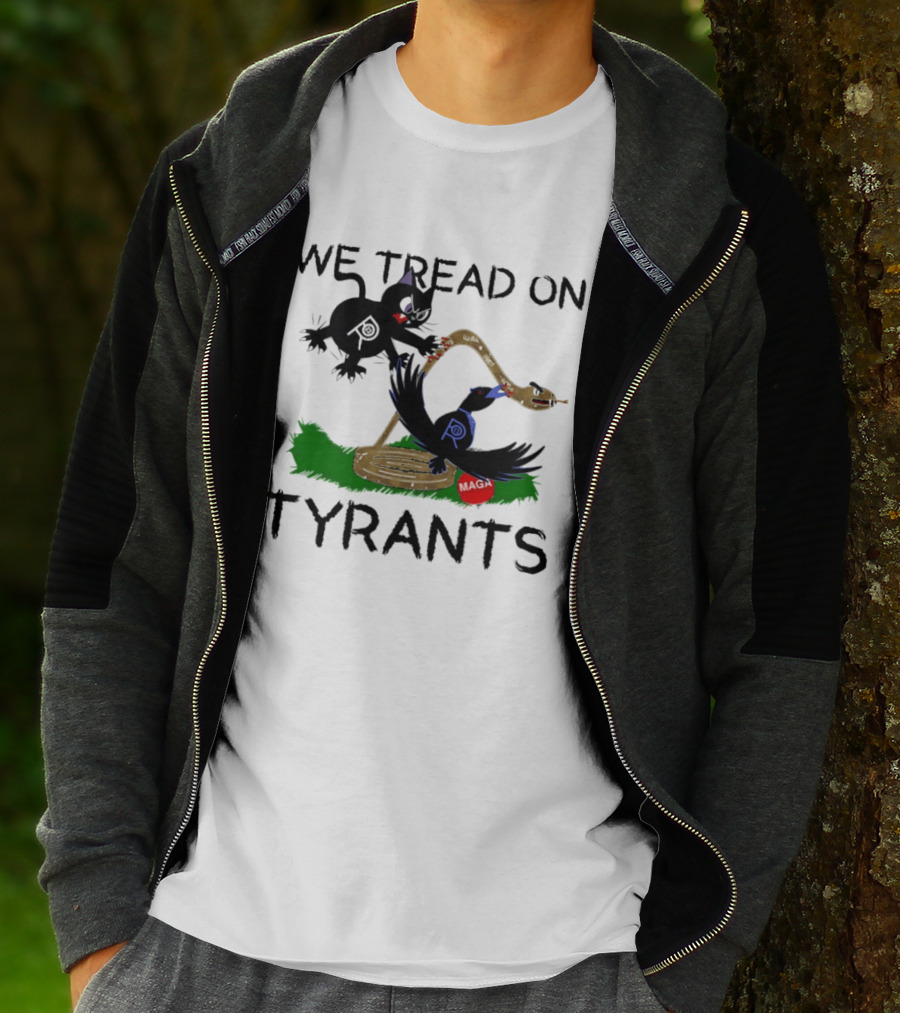 We Tread On Tyrants Snake Cat Bird Image T-Shirt