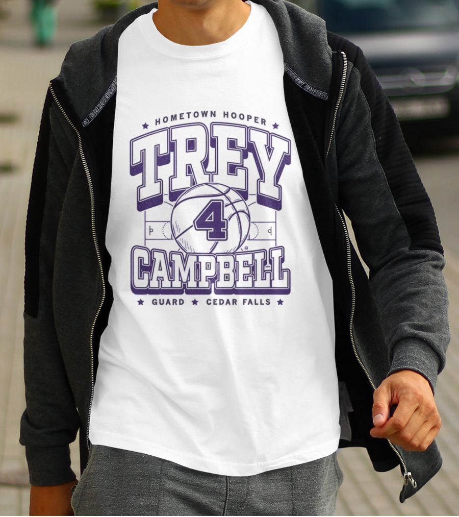 Hometown Hooper Trey Campbell 4 Guard Cedar Falls T-Shirt