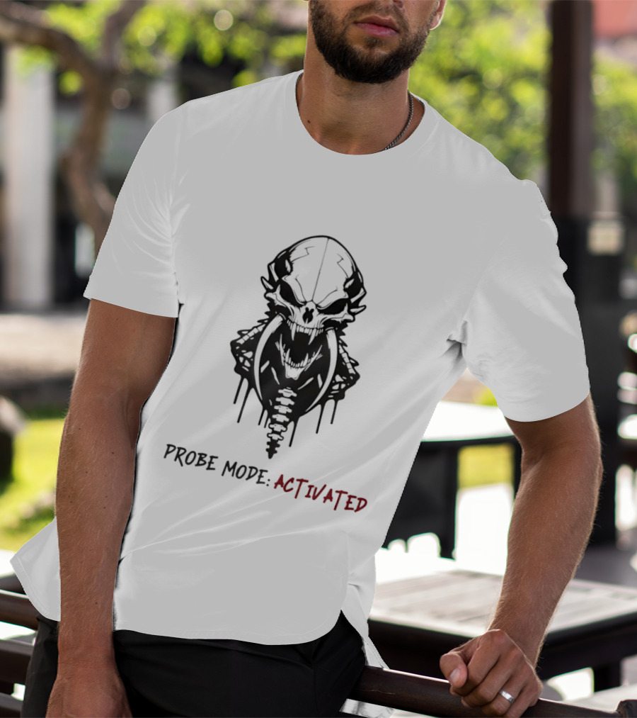 Probe Mode Activated Alien Skull Dripping Kree Artifact T-Shirt