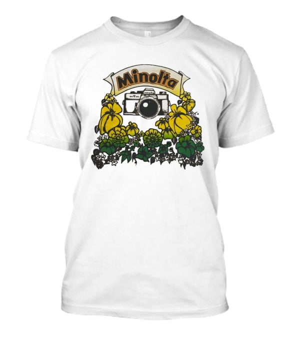 Minolta SRT 70s Vintage Floral Camera Promo T-Shirt