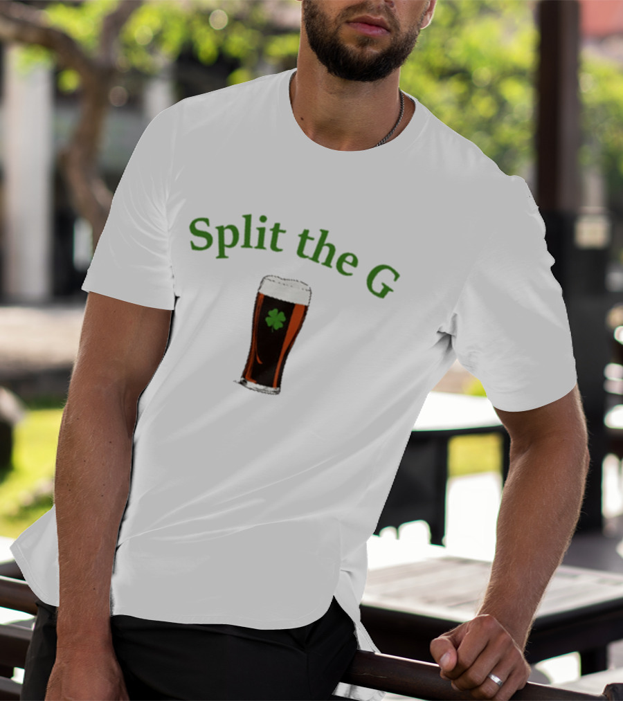 Split The G Saint Patrick's Day Beer With Shamrock T-Shirt