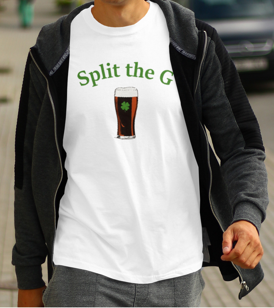 Split The G Saint Patrick's Day Beer With Shamrock T-Shirt