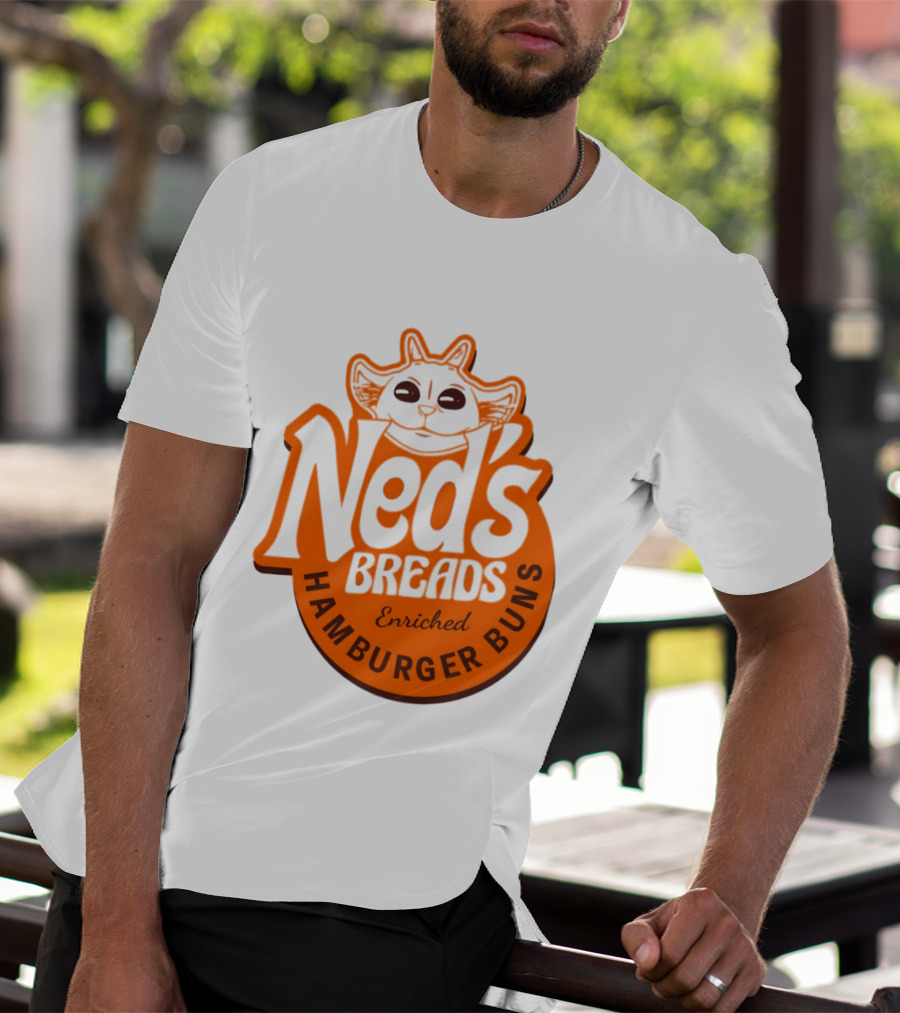 Ned's Breads Enriched Hamburger Buns Cat T-Shirt