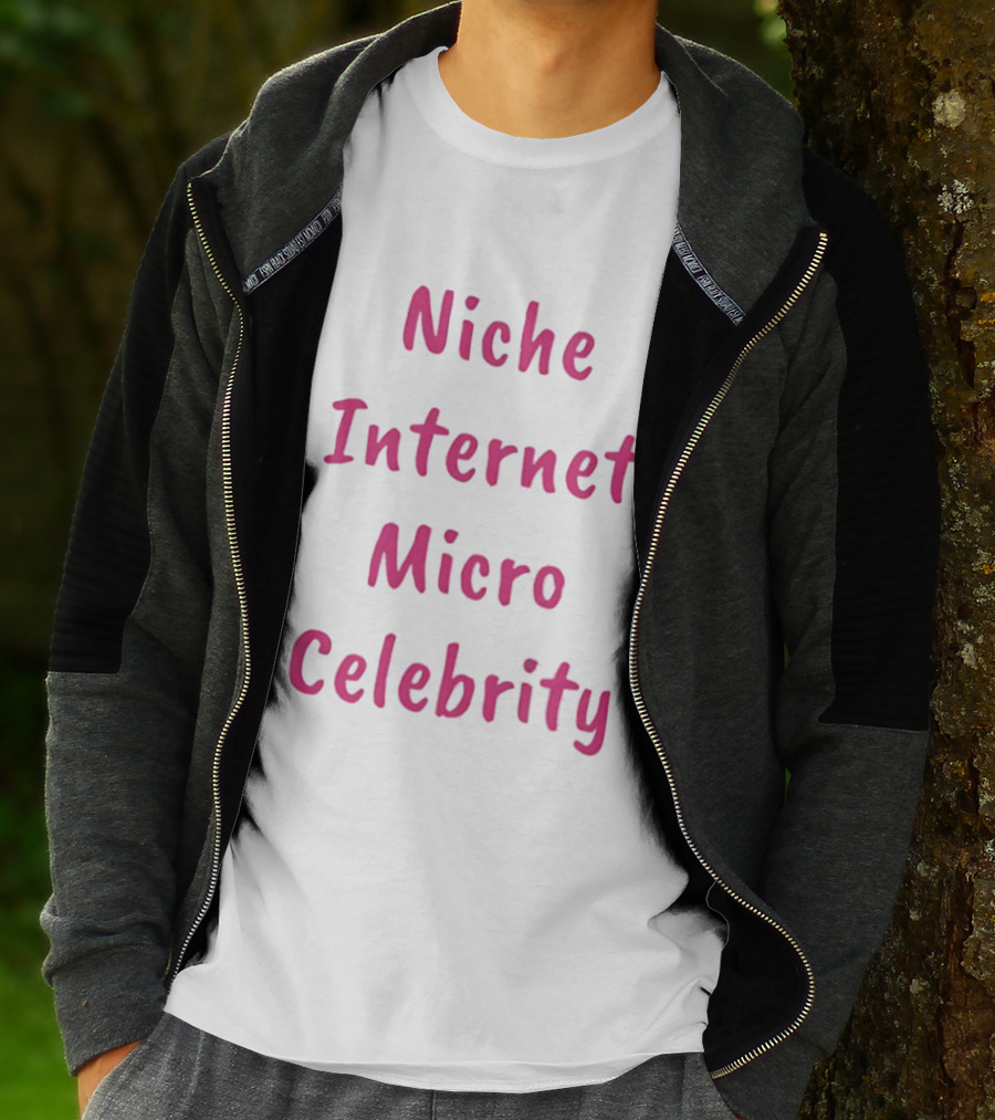 Niche Internet Micro Celebrity Text Bright Pink T-Shirt
