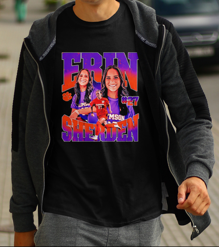 Erin Sherden Clemson Soccer Number 27 Fan Gear T-Shirt