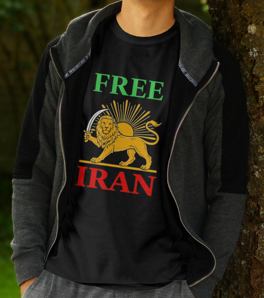 Free Iran Lion And Sun Shir O Khorshid T-Shirt