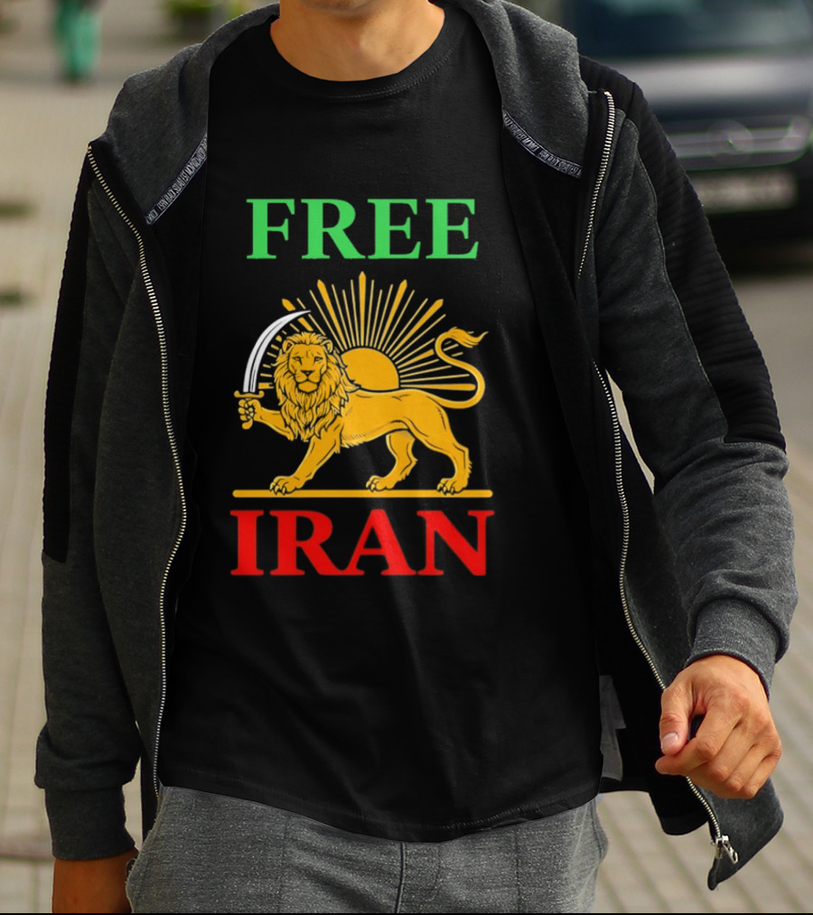 Free Iran Lion And Sun Shir O Khorshid T-Shirt