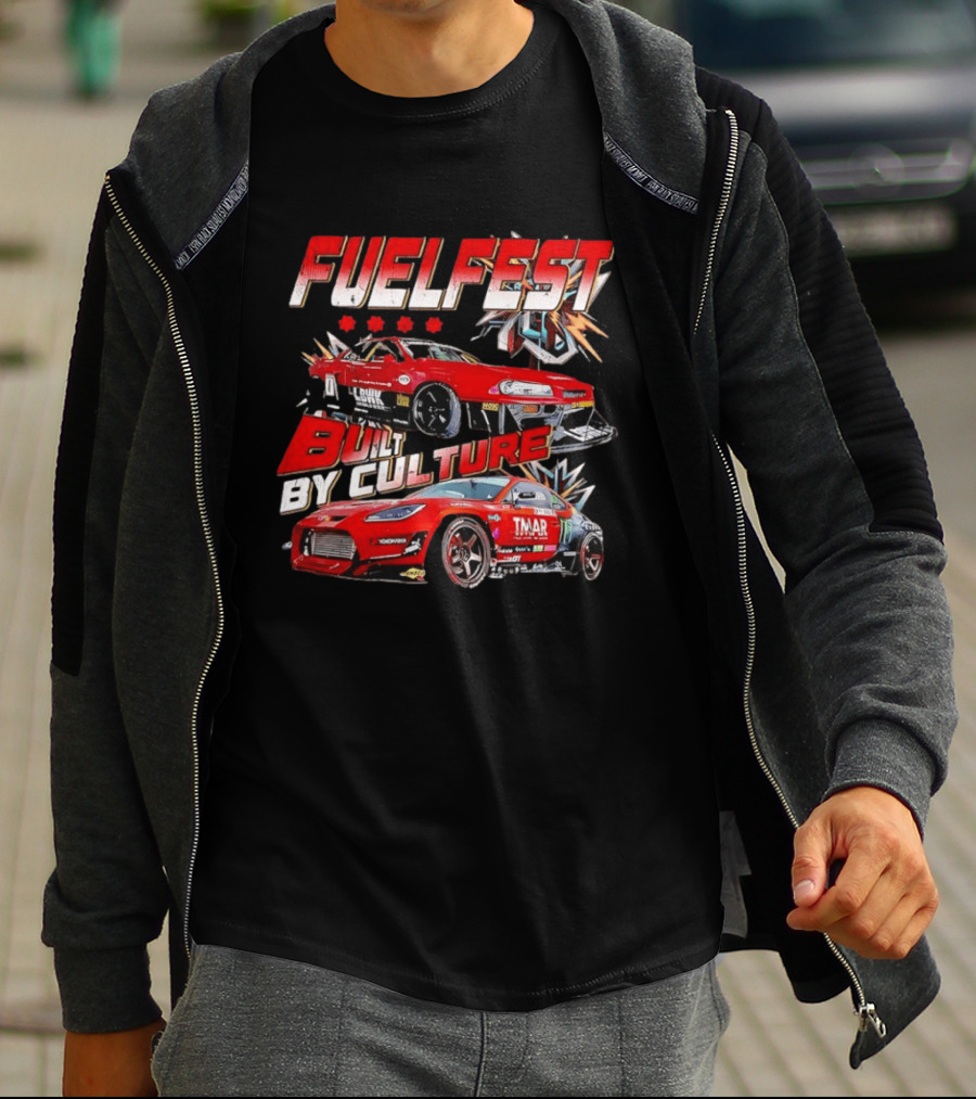 Fuelfest Built By Culture Red Racing Cars And Stars T-Shirt