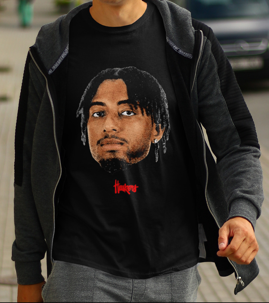 Kendall Blue Nebraska Cornhuskers Big Head Huskers T-Shirt