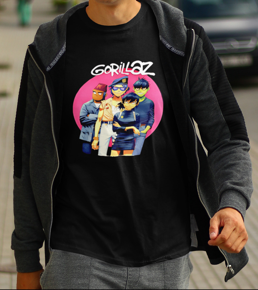 Gorillaz Cartoon Band Characters Group T-Shirt