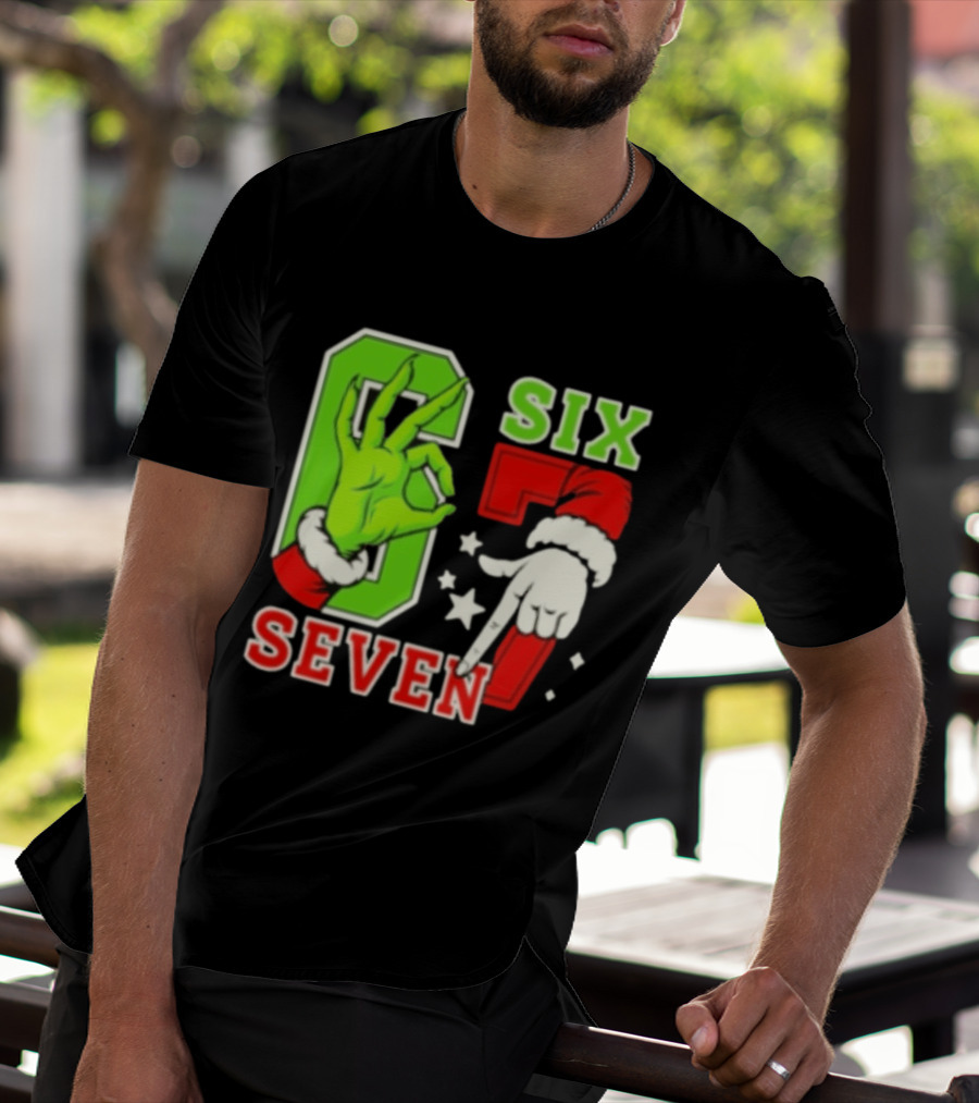 Grinch Santa 67 Six Seven Christmas TikTok Trending T-Shirt