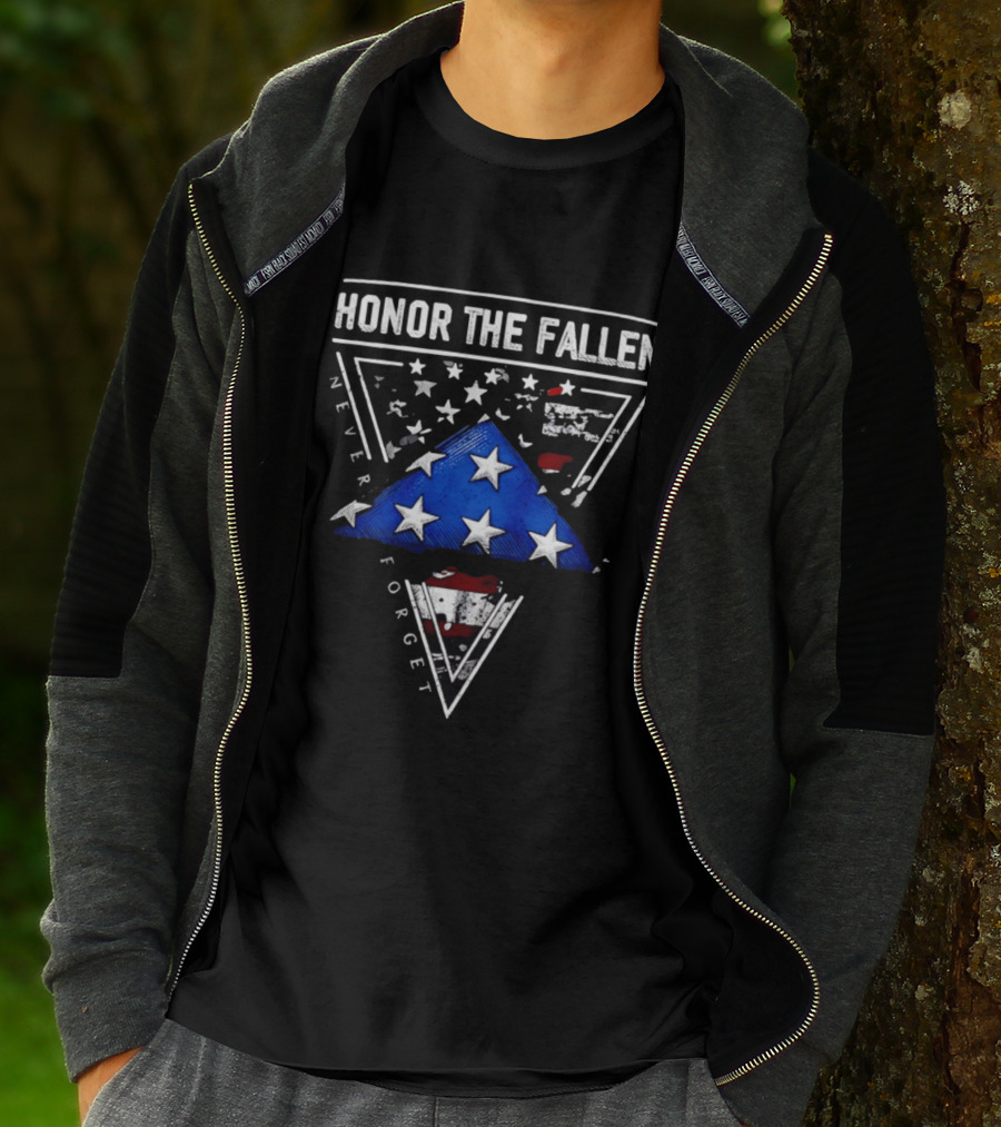 Honor The Fallen Never Forget 2026 Folded Flag Stars And Stripes T-Shirt