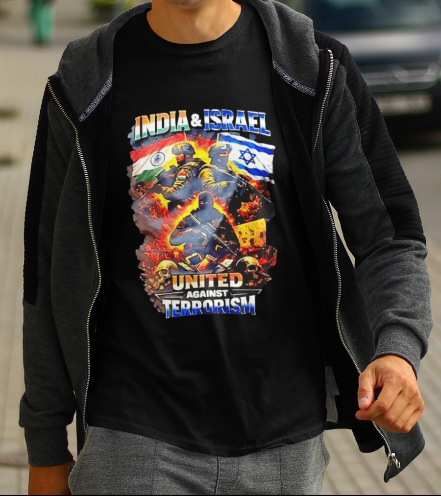 India And Israel Flags United Against Terrorism T-Shirt