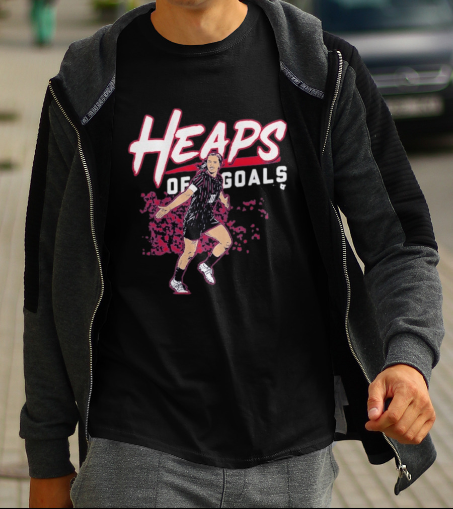 Heaps Of Goals Soccer Player Celebration In Black And Red Jersey T-Shirt