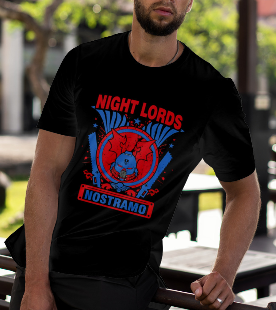 Night Lords Nostramo Crest Warp Chainsaw Iconography T-Shirt