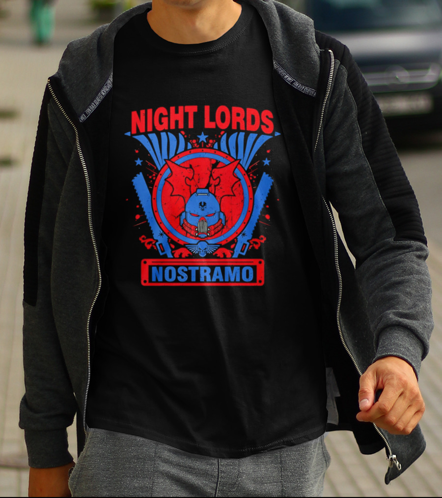 Night Lords Nostramo Crest Warp Chainsaw Iconography T-Shirt