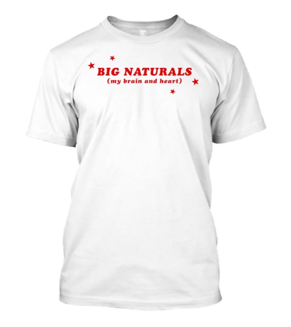 Big Naturals My Brain And Heart Stars Red T-Shirt