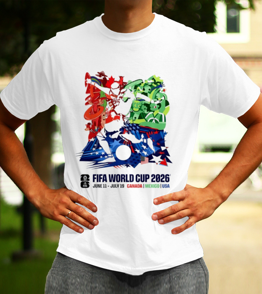 FIFA World Cup 2026 June 11 July 19 Canada Mexico USA T-Shirt