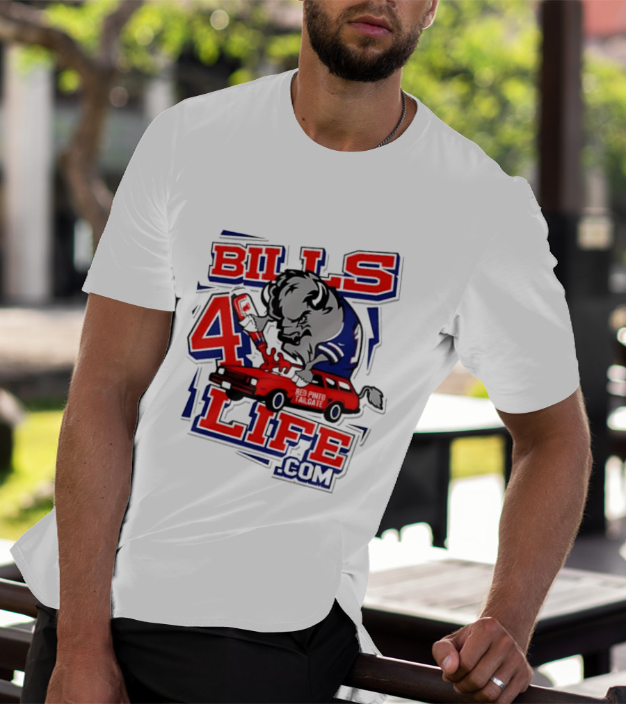 BILLS 4 LIFE COM Buffalo And Jumping Car T-Shirt