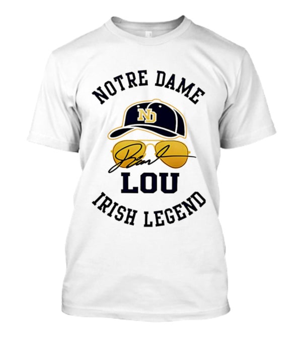 Notre Dame Irish Legend Lou Holtz ND Hat Signature T-Shirt