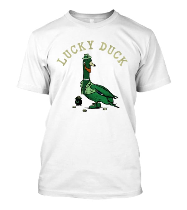 Lucky Duck St Patrick's Day Leprechaun Hat With Irish Coins T-Shirt