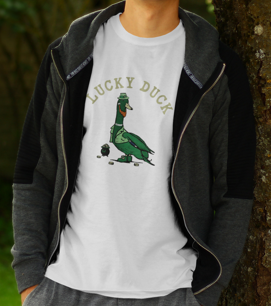 Lucky Duck St Patrick's Day Leprechaun Hat With Irish Coins T-Shirt