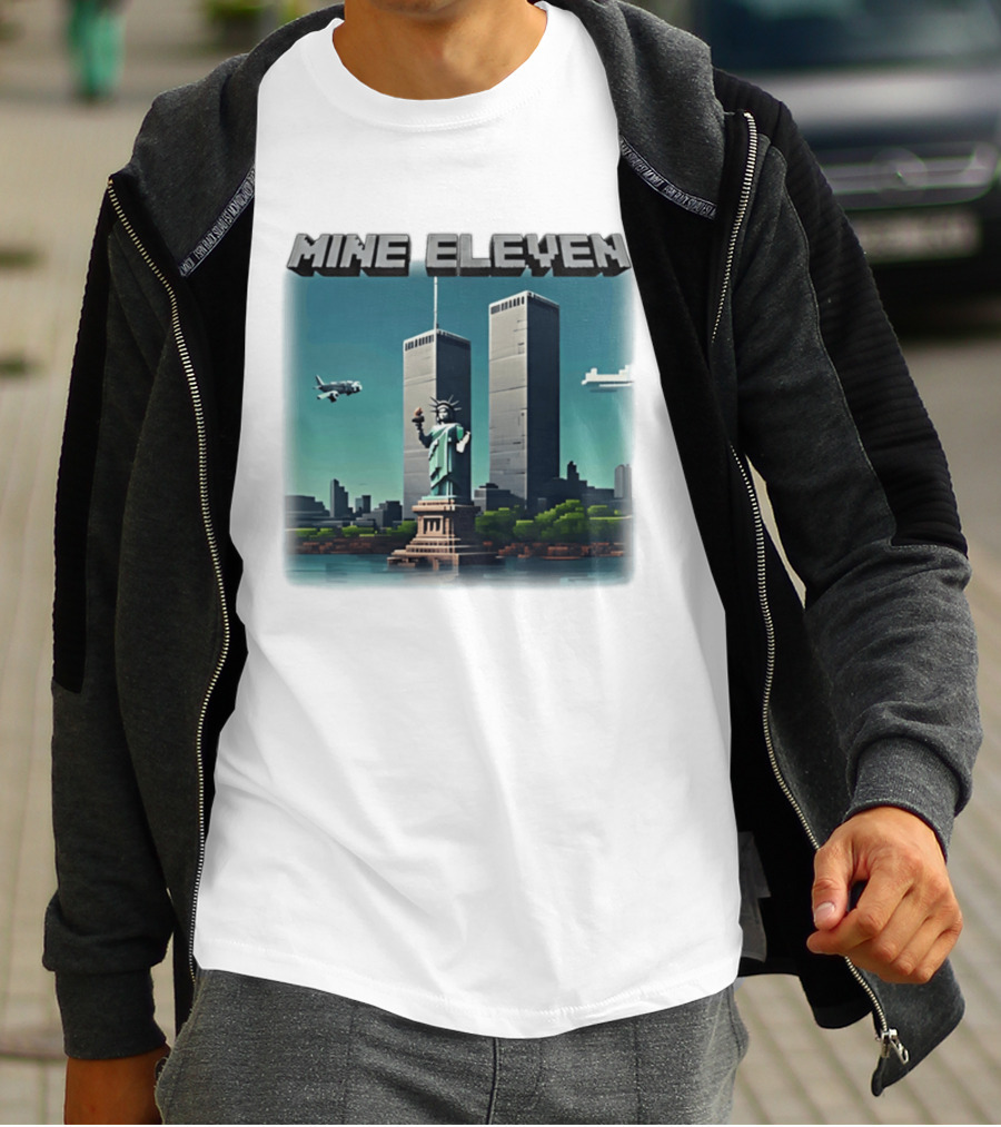 Mine Eleven Liberty Towers Tribute With Statue Of Liberty And Plane T-Shirt