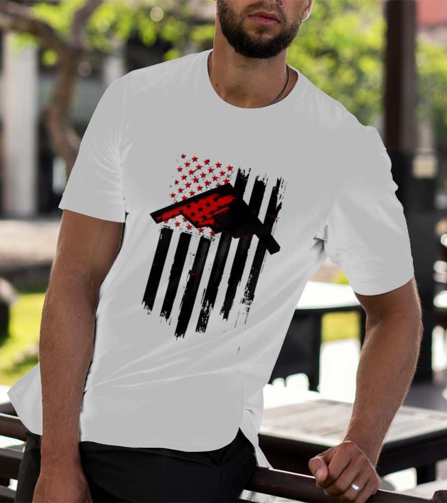 Sprit Carbon Onyx USA Flag Black Red Stars And Stripes T-Shirt