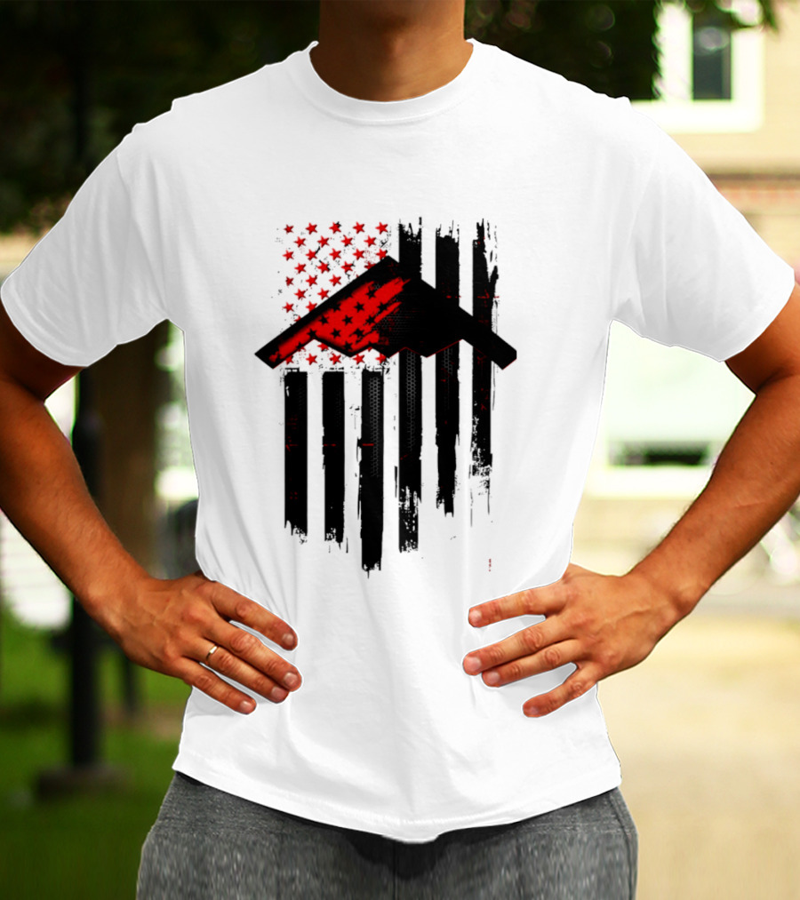 Sprit Carbon Onyx USA Flag Black Red Stars And Stripes T-Shirt