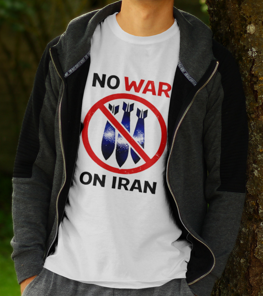 No War On Iran Anti War Political Statement With Bombs Crossed Out T-Shirt