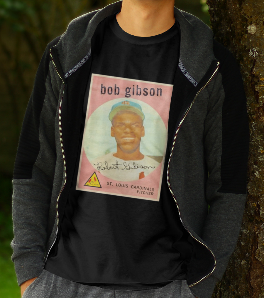 Bob Gibson 1959 St. Louis Cardinals Pitcher Vintage Topps Baseball Card T-Shirt