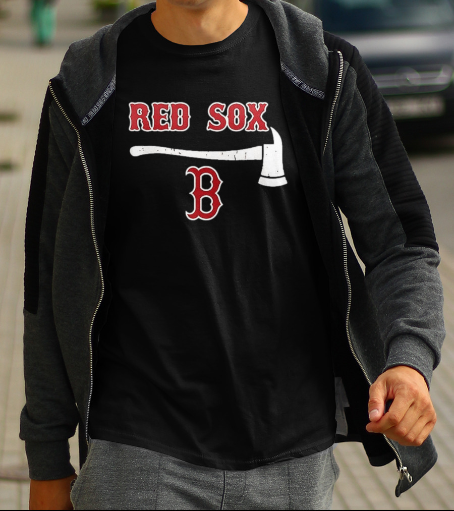 Boston Red Sox Firefighter Axe And Boston B T-Shirt