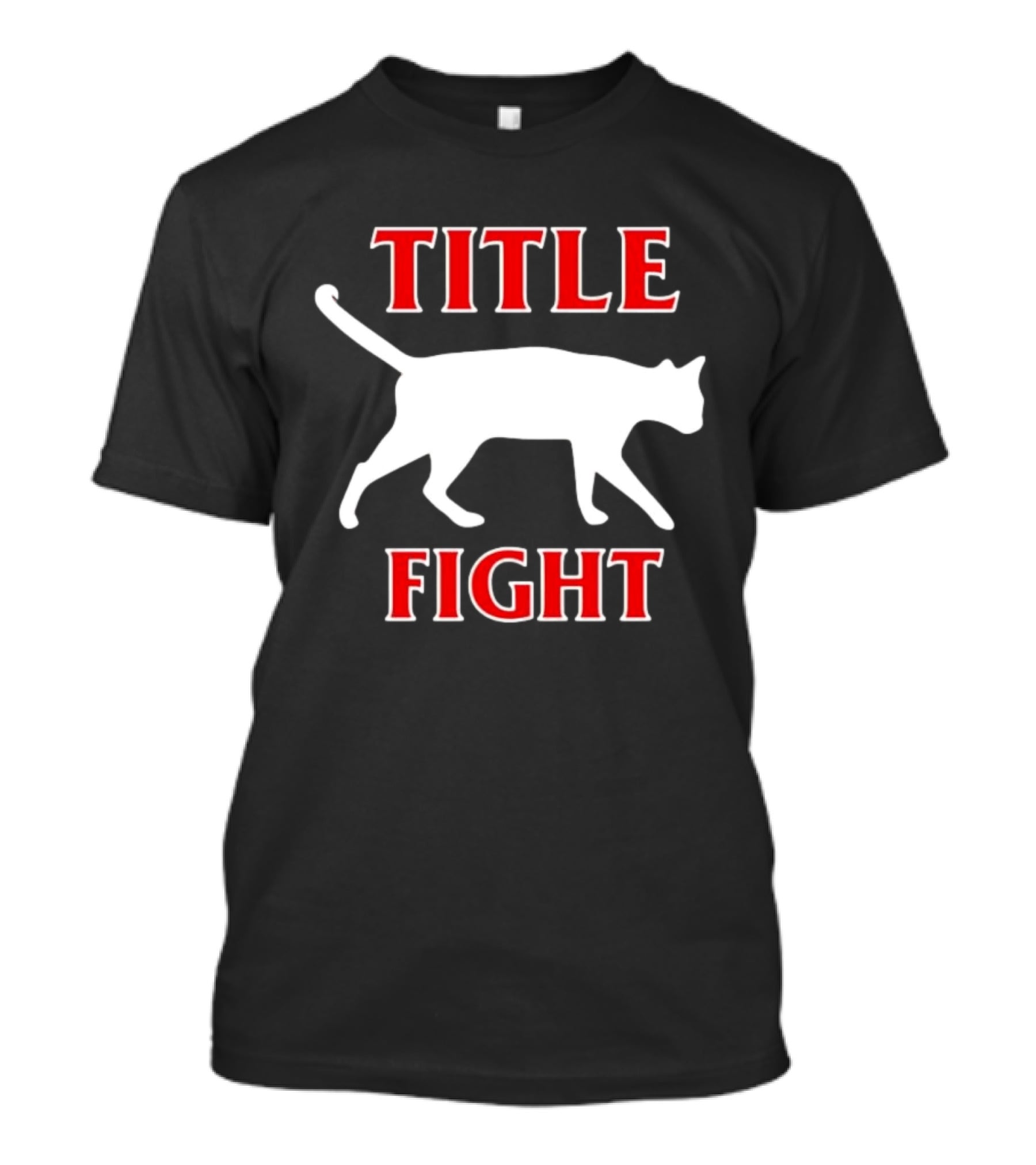 Title Fight Cat Silhouette Bold Red T-Shirt