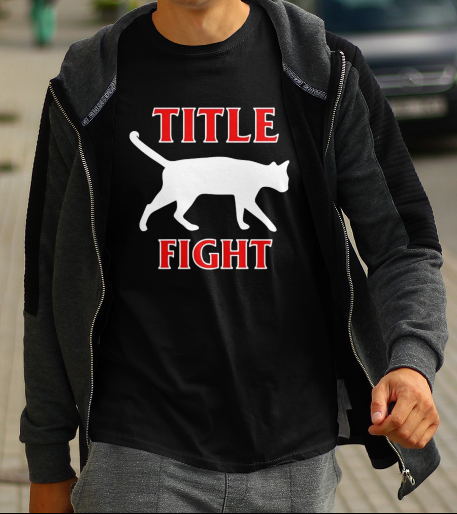 Title Fight Cat Silhouette Bold Red T-Shirt