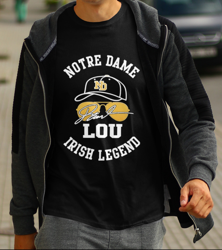Notre Dame Lou Holtz ND Cap Irish Legend T-Shirt
