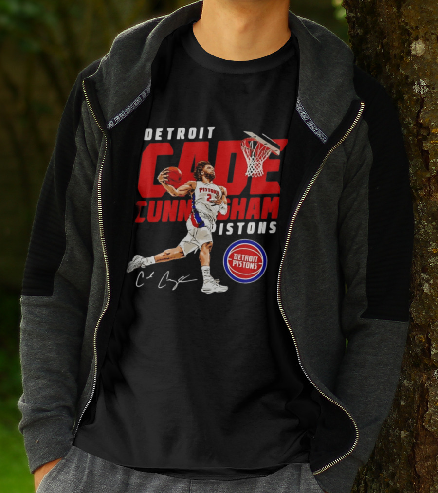 Detroit Pistons Cade Cunningham Windmill Dunk T-Shirt