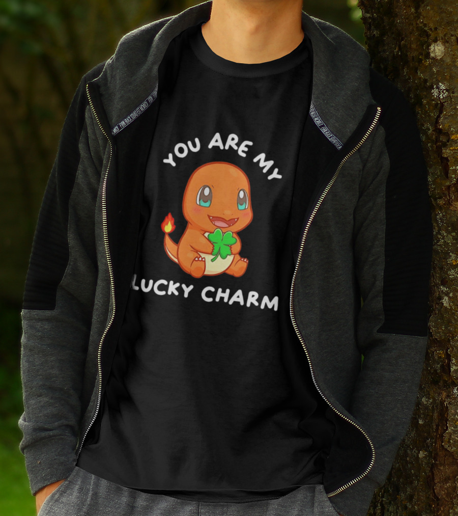 You Are My Lucky Charm Pokemon Charmander Clover Image T-Shirt