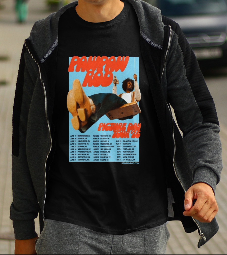 PawPaw Rod Picture Day Tour 2026 Concert Dates And Locations T-Shirt