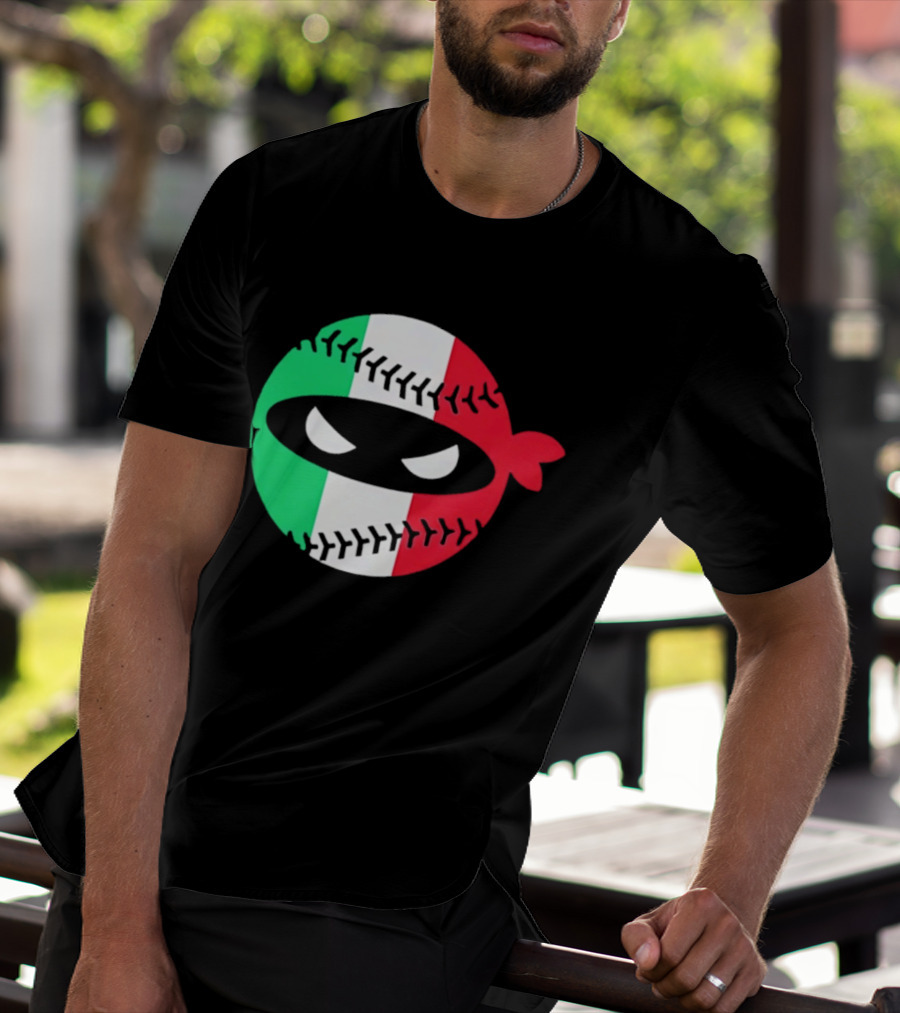 Pitching Ninja Italy Baseball Italian Flag Sports Fan Элита T-Shirt