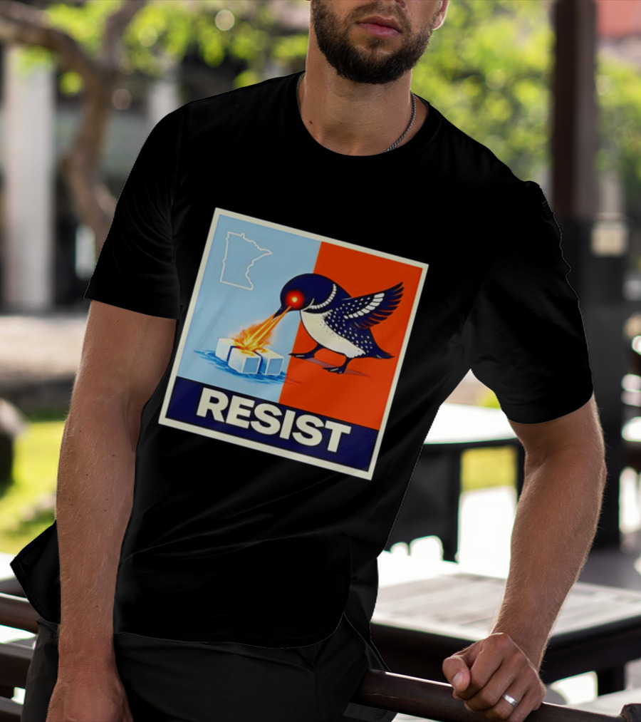 Resist Minnesota Loon Melting ICE Protest T-Shirt