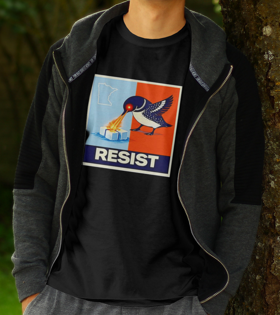 Resist Minnesota Loon Melting ICE Protest T-Shirt