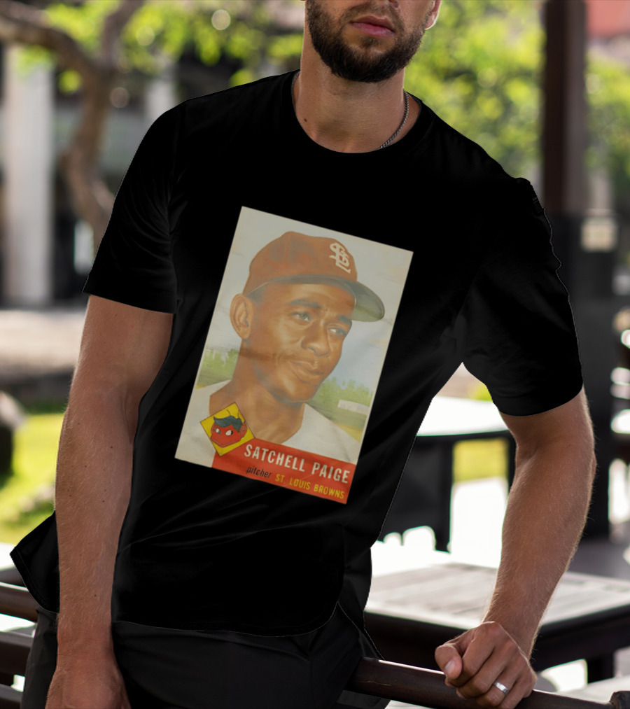 Satchell Paige 1953 Topps St. Louis Browns Pitcher Baseball Card T-Shirt