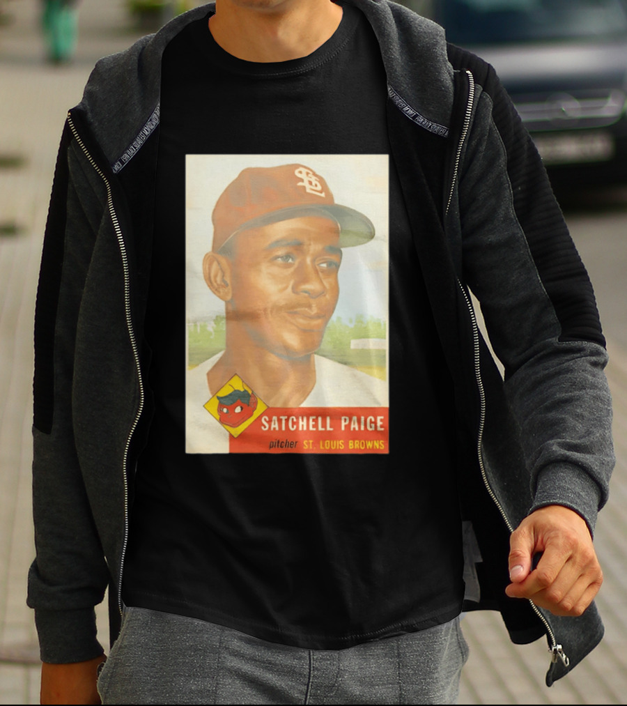 Satchell Paige 1953 Topps St. Louis Browns Pitcher Baseball Card T-Shirt