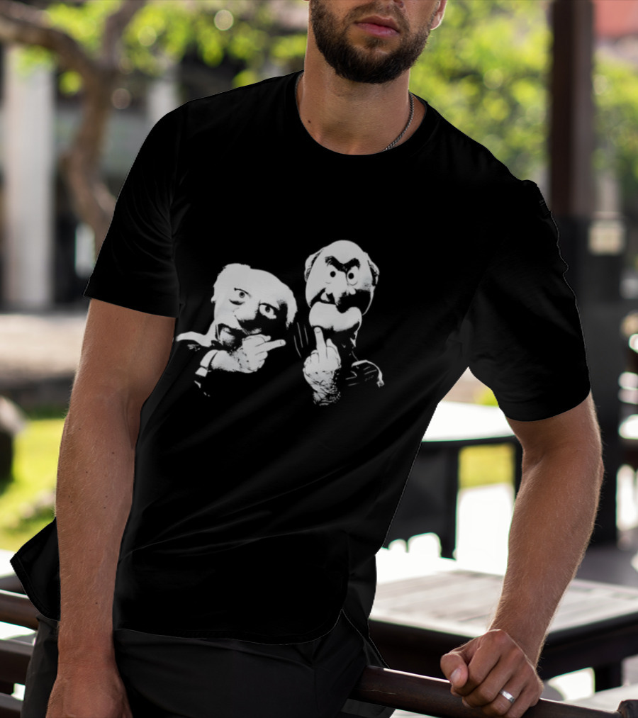 Statler And Waldorf Middle Finger Humor Icon Pair T-Shirt