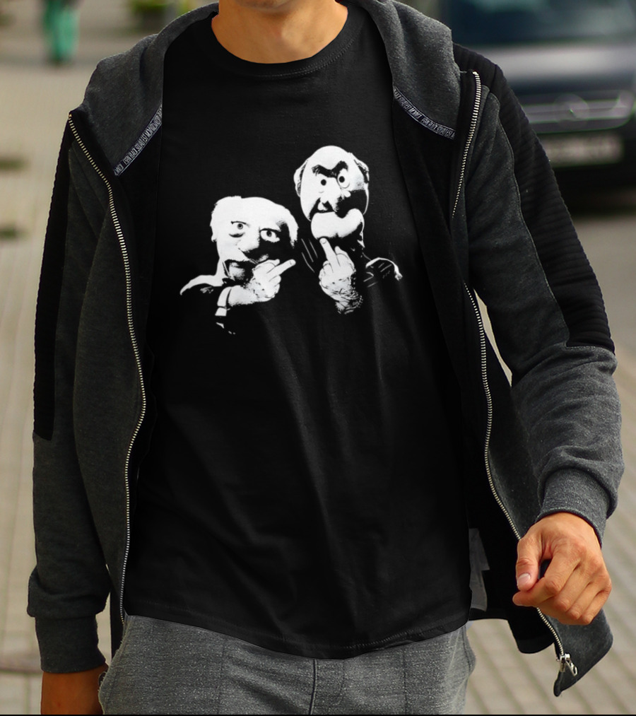 Statler And Waldorf Middle Finger Humor Icon Pair T-Shirt