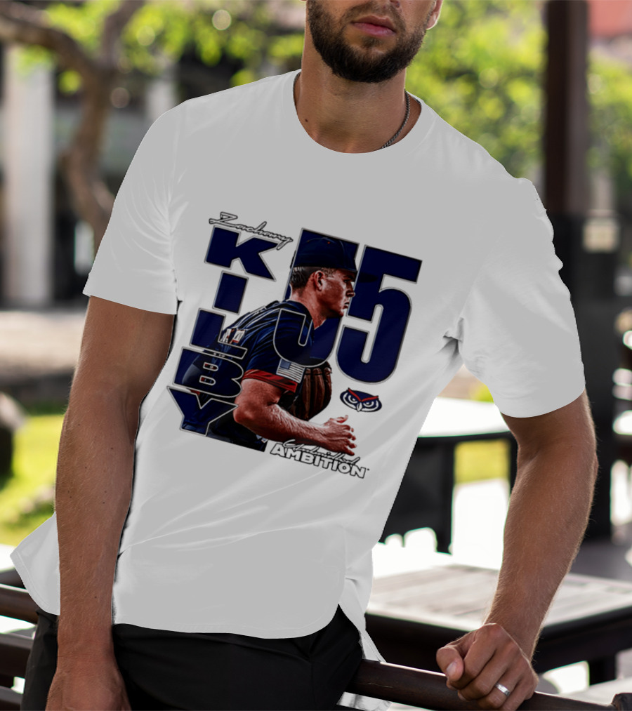 Zach Kilby 55 Baseball Ambition FAU Owls T-Shirt